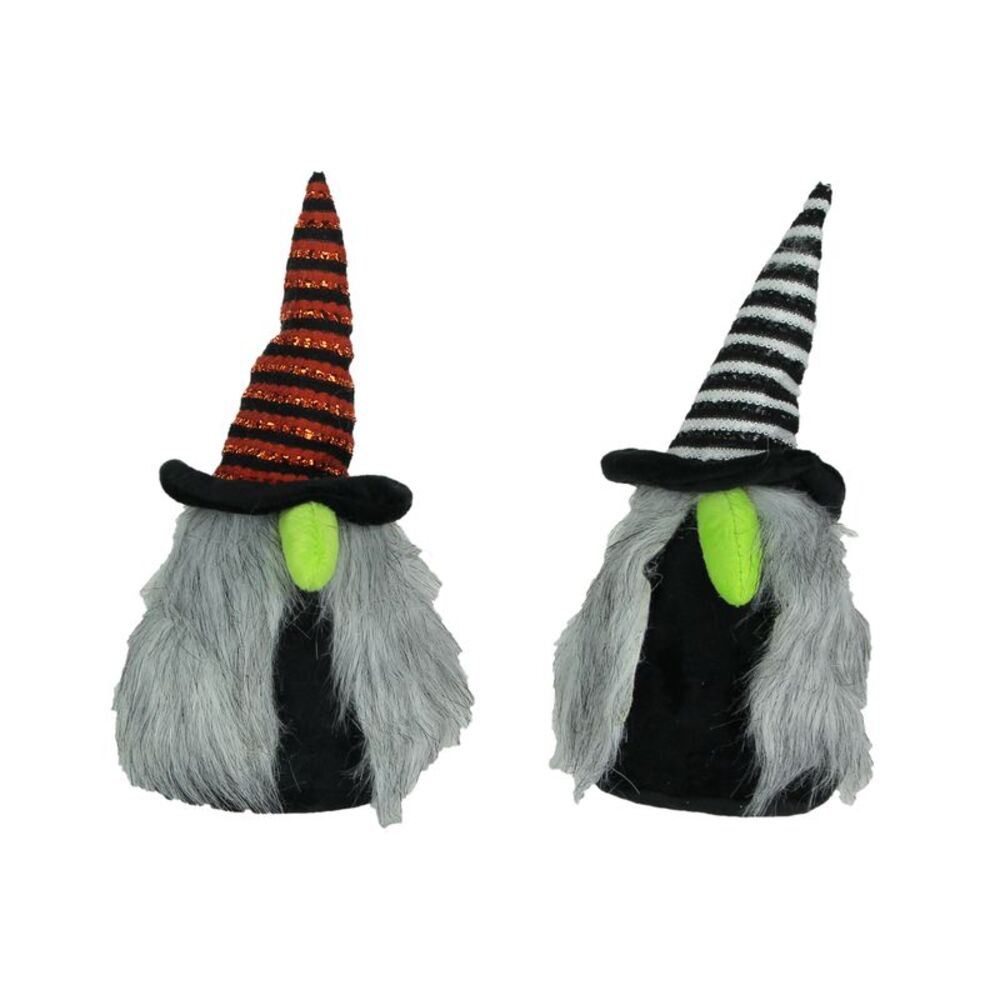 Pair of Whimsical Plush Halloween Witch Nisse Gnome Figures